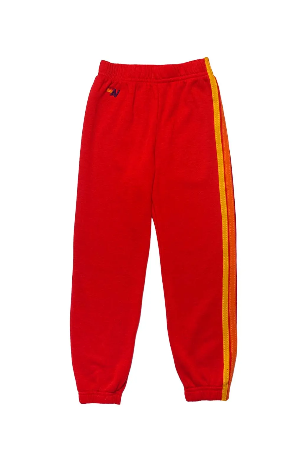 KID'S 5 STRIPE SWEATPANTS - RED