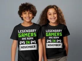 Legendary Gamers Are Born In November T-Shirt