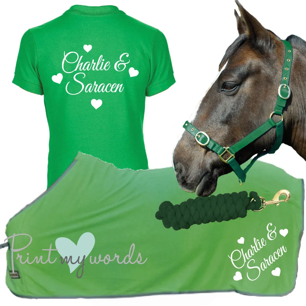 'Lola' Children's Personalised Matching Equestrian Set - Hearts Design