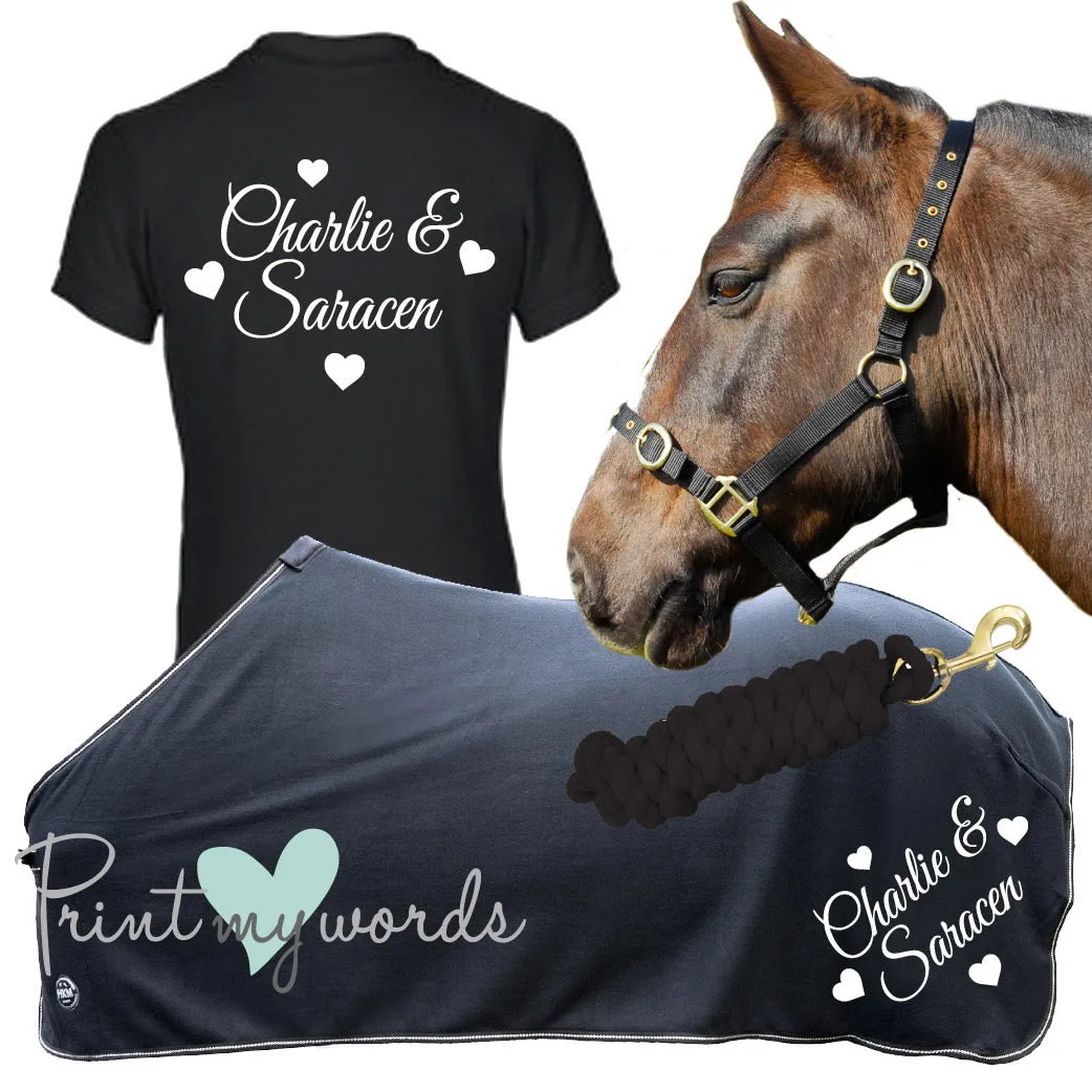 'Lola' Children's Personalised Matching Equestrian Set - Hearts Design