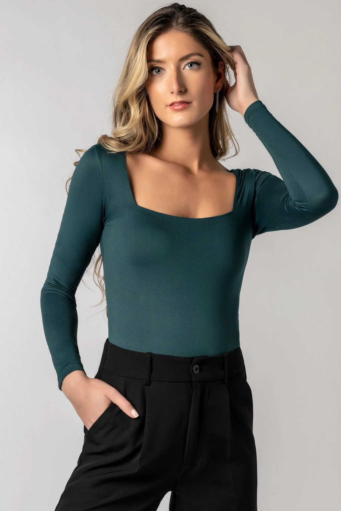 Long Sleeve Square Neck Bodysuit