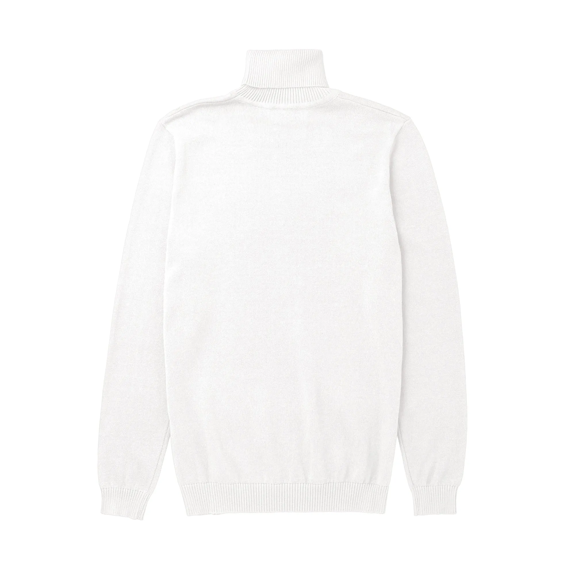 Long Sleeve Turtle Neck Sweater by Lorenzo Franco - White