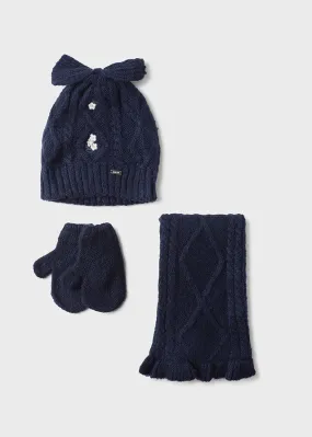 Mayoral Baby Mittens, Hat & Scarf Set _Blue 10281-069