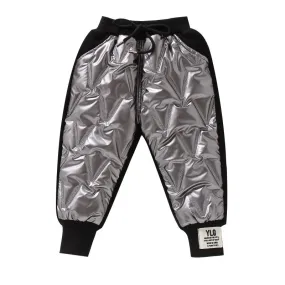 Metallic Quilted Patch Sweatpants