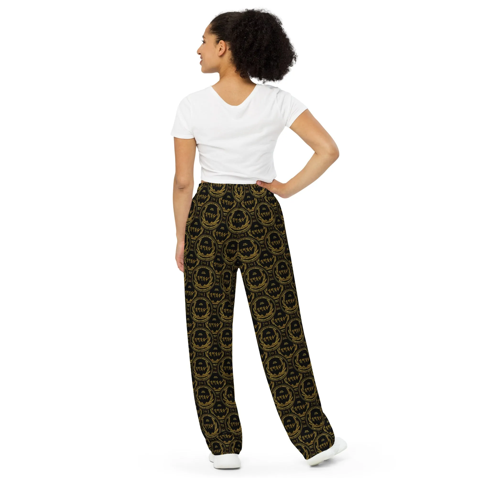 Most High God - Yahuah: The Strong Tower Designer Unisex Wide Leg Sweatpants (Style 02)