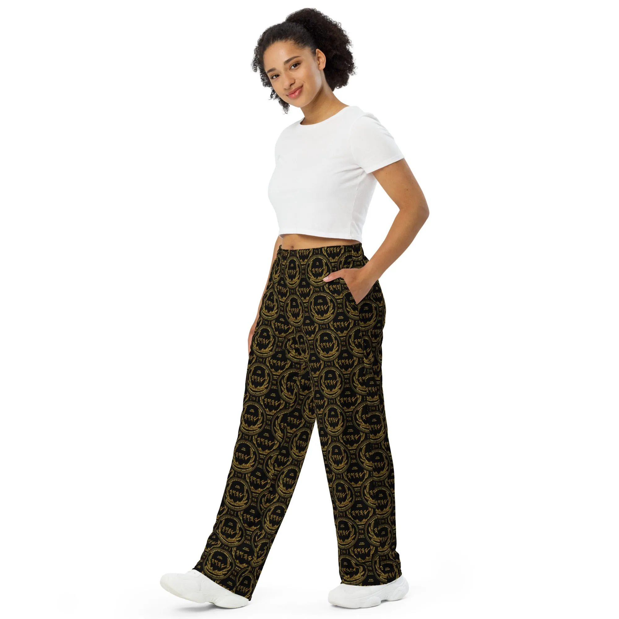 Most High God - Yahuah: The Strong Tower Designer Unisex Wide Leg Sweatpants (Style 02)