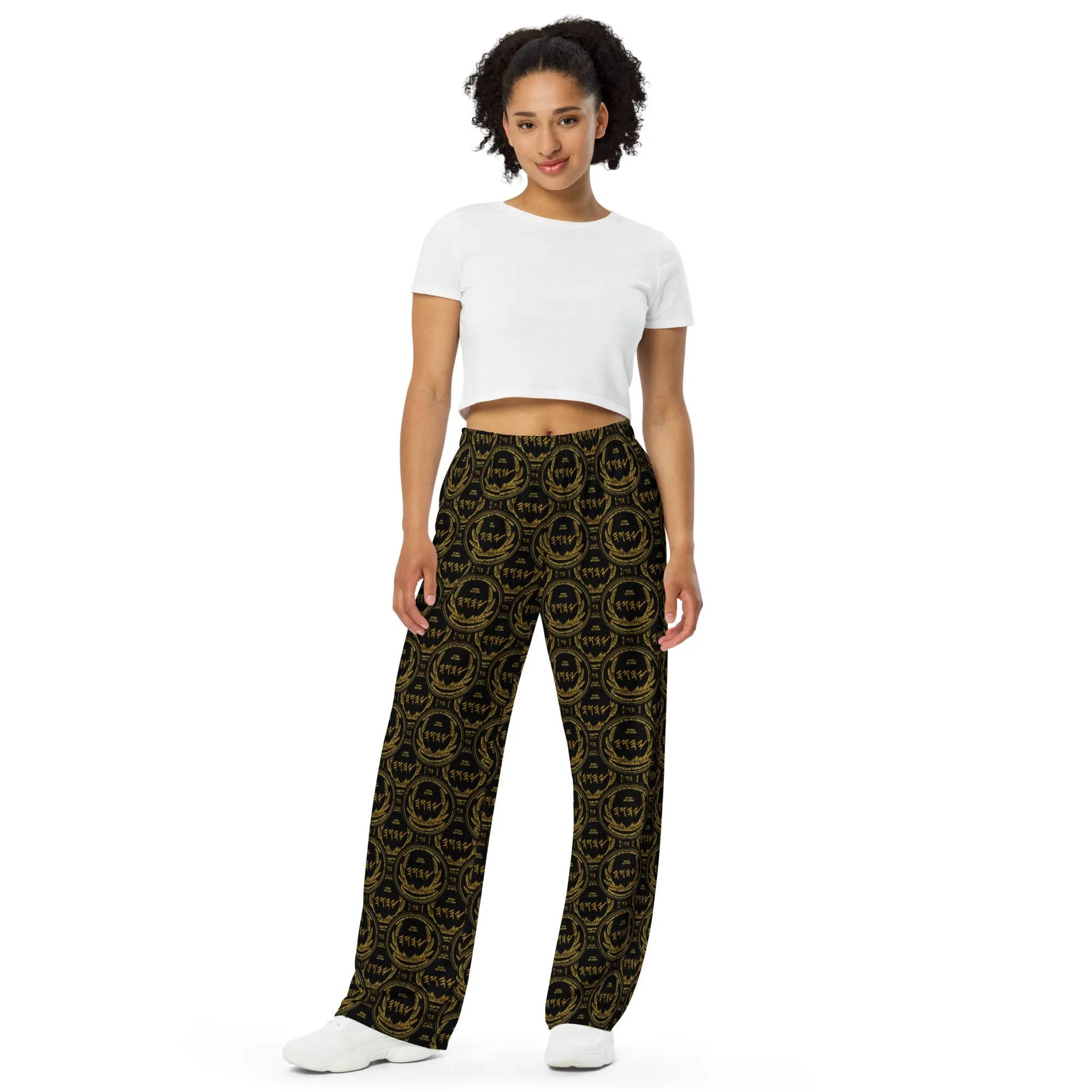 Most High God - Yahuah: The Strong Tower Designer Unisex Wide Leg Sweatpants (Style 02)