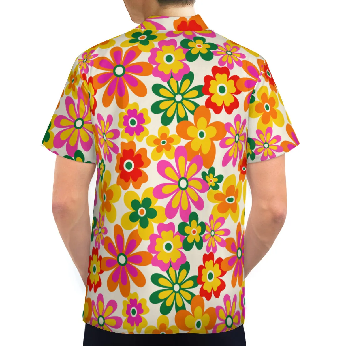 Neon Floral Shirt Men, 60s 70s style shirt men, 70s clothing men, Hippie Shirt Men, Retro Shirt Men, Vintage style shirt men, Hippie Top men