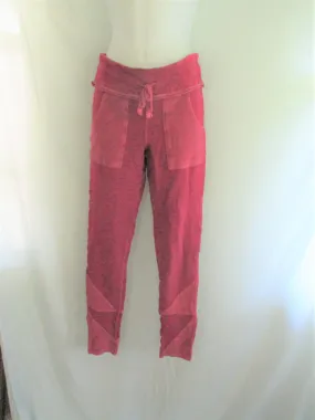 NEW Free People FP MOVEMENT KYOTO Drawstring Sweatpant Yoga Pant Athletic Lounge Jogger M Pockets RED