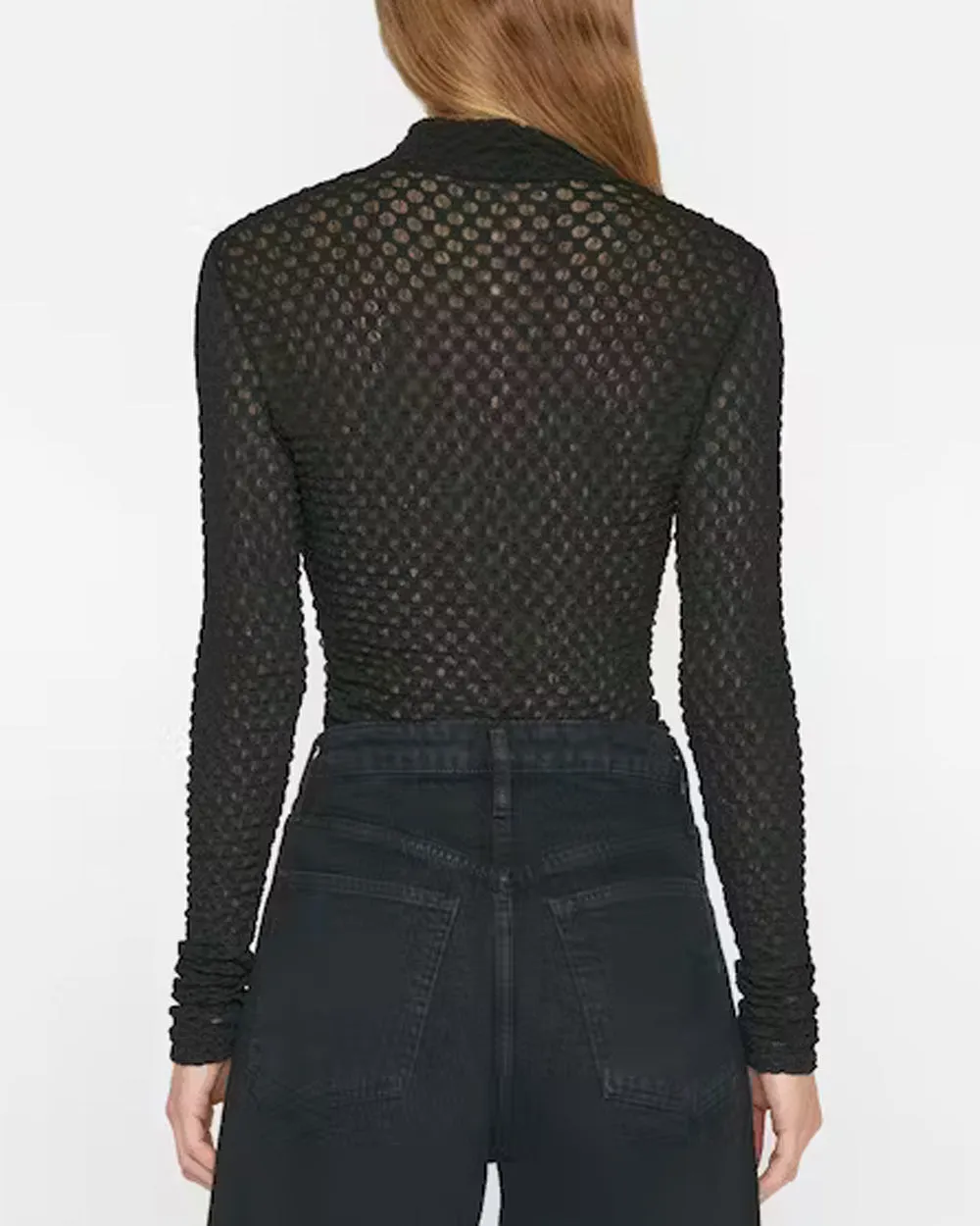 Noir Mesh Lace Turtleneck