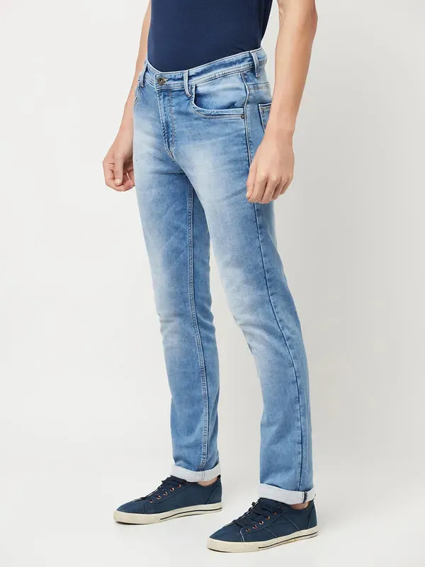 Octave Men Blue Heavy Fade Stretchable Jeans