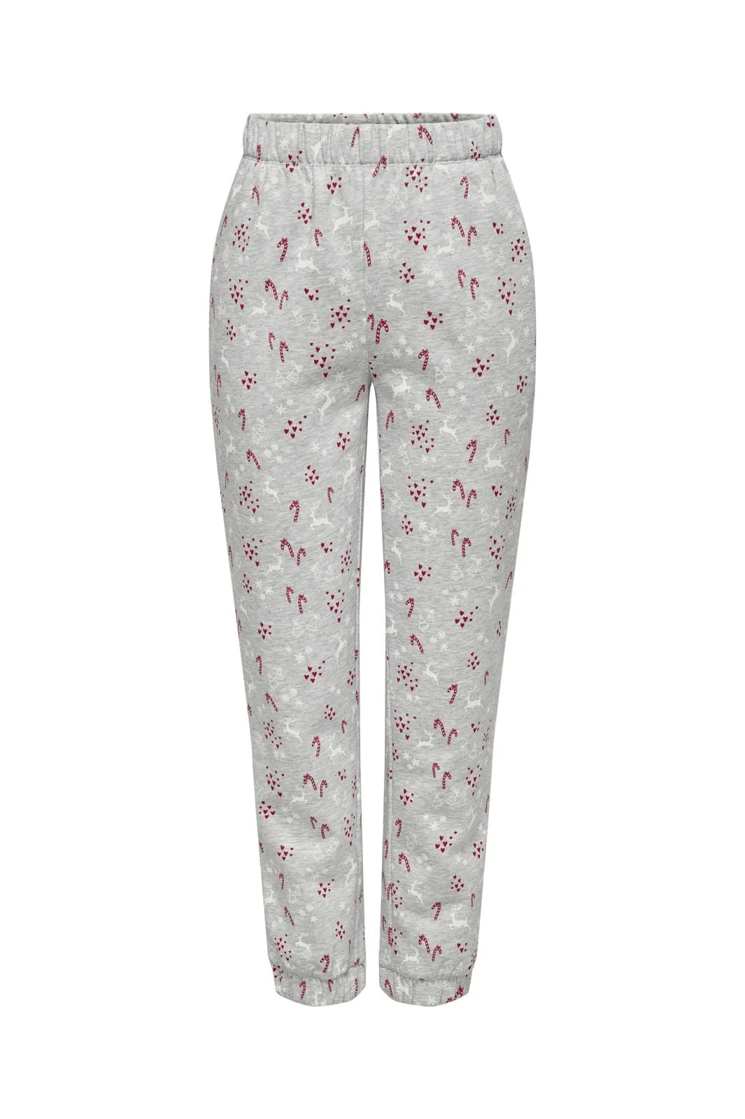 Only - Onlchristmas Pant Swt - 4580776 Light Grey Melange Hearts