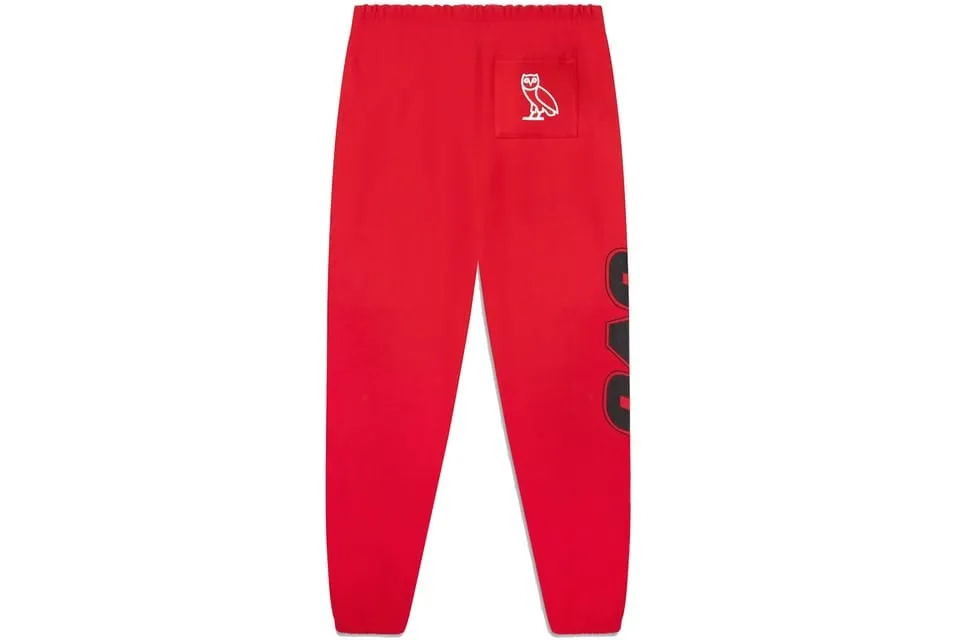 OVO X NBA CHICAGO BULLS SWEATPANTS RED