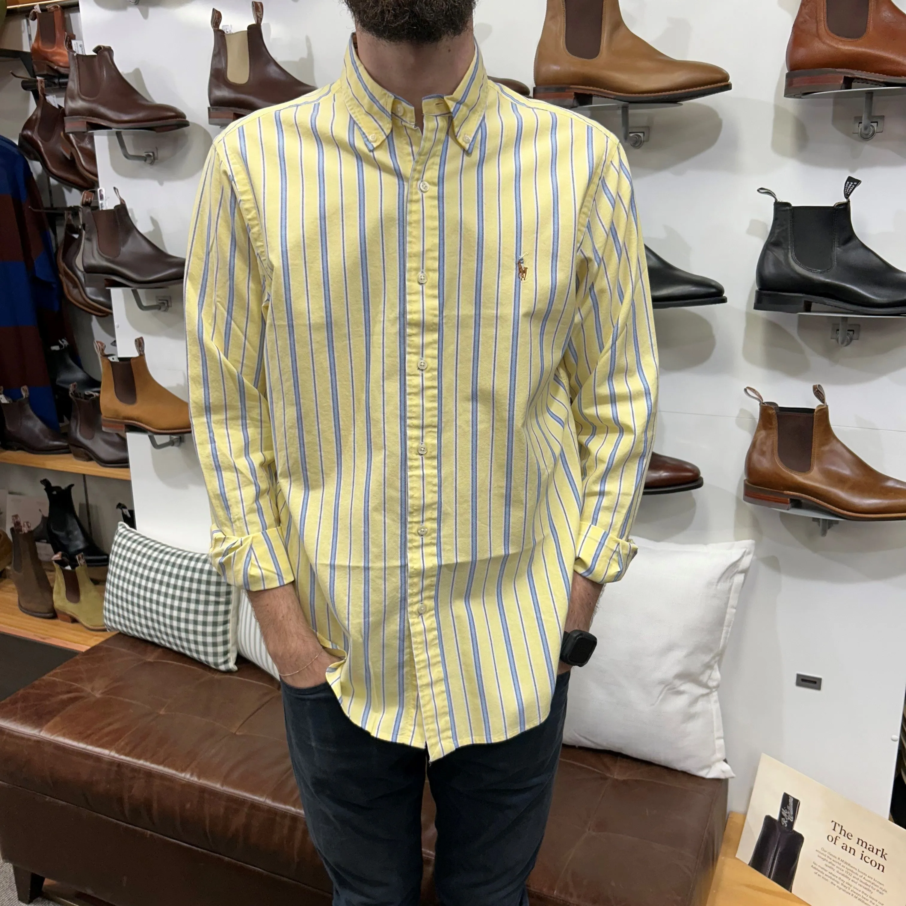 Oxford Shirt -  Stripe - Yellow, Blue, White