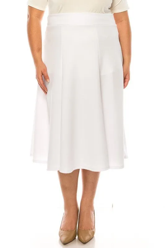 Paneled Aline Midi Skirt Plus Size