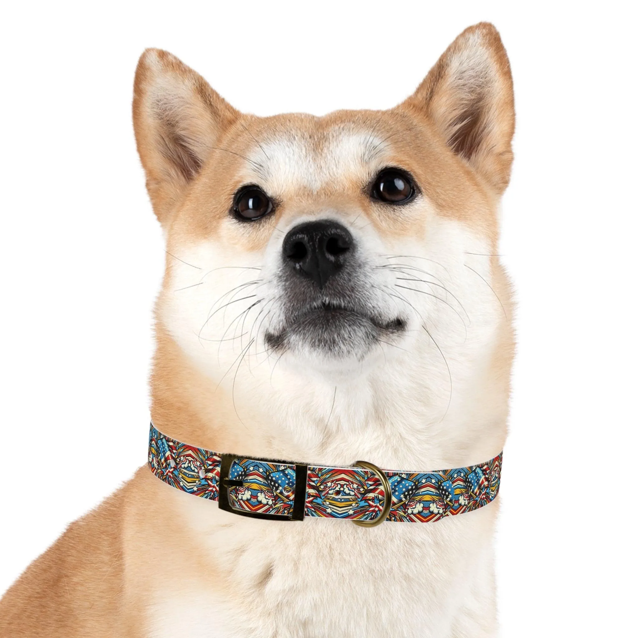 Patriotic Comic-Style Dog Collar 🇺🇸