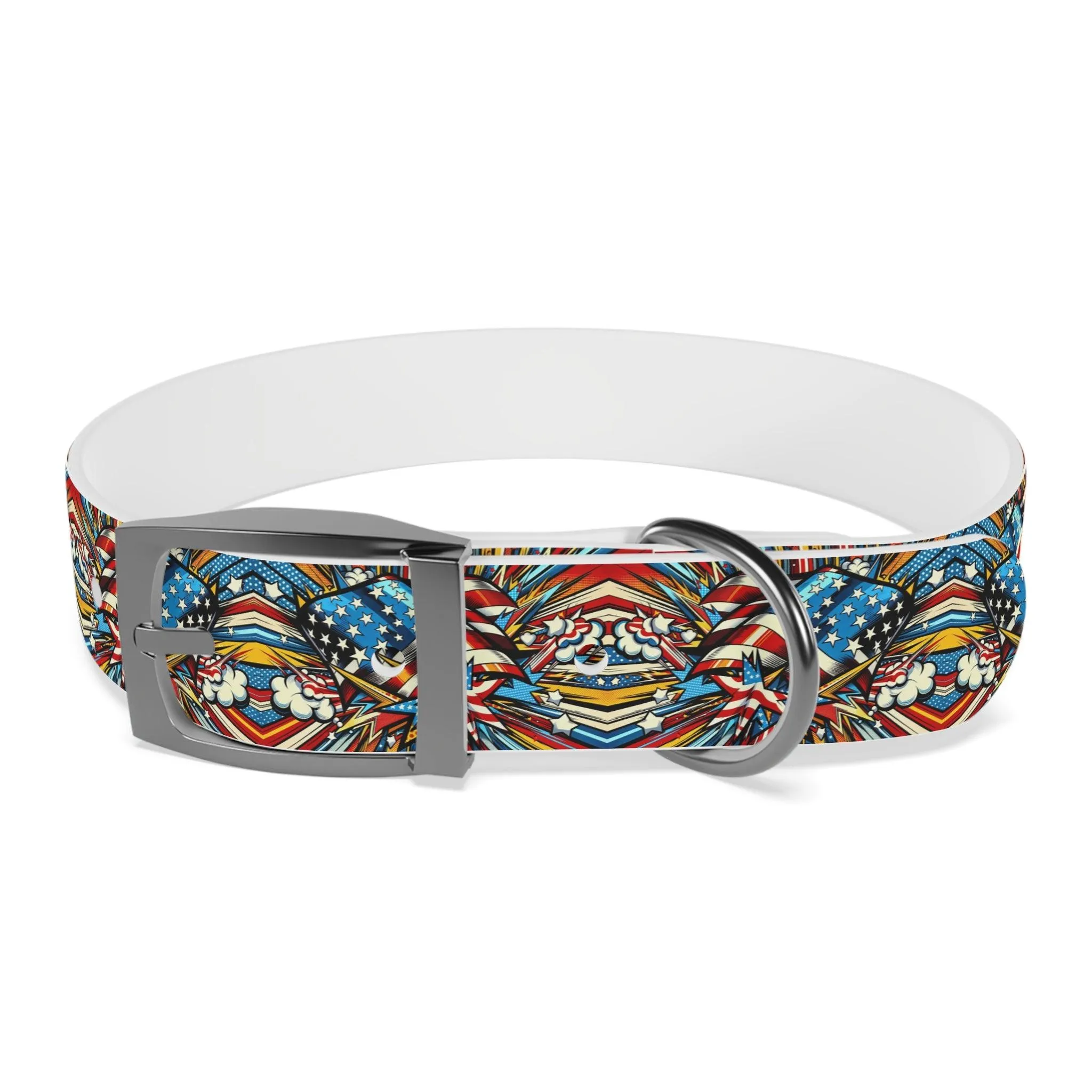 Patriotic Comic-Style Dog Collar 🇺🇸