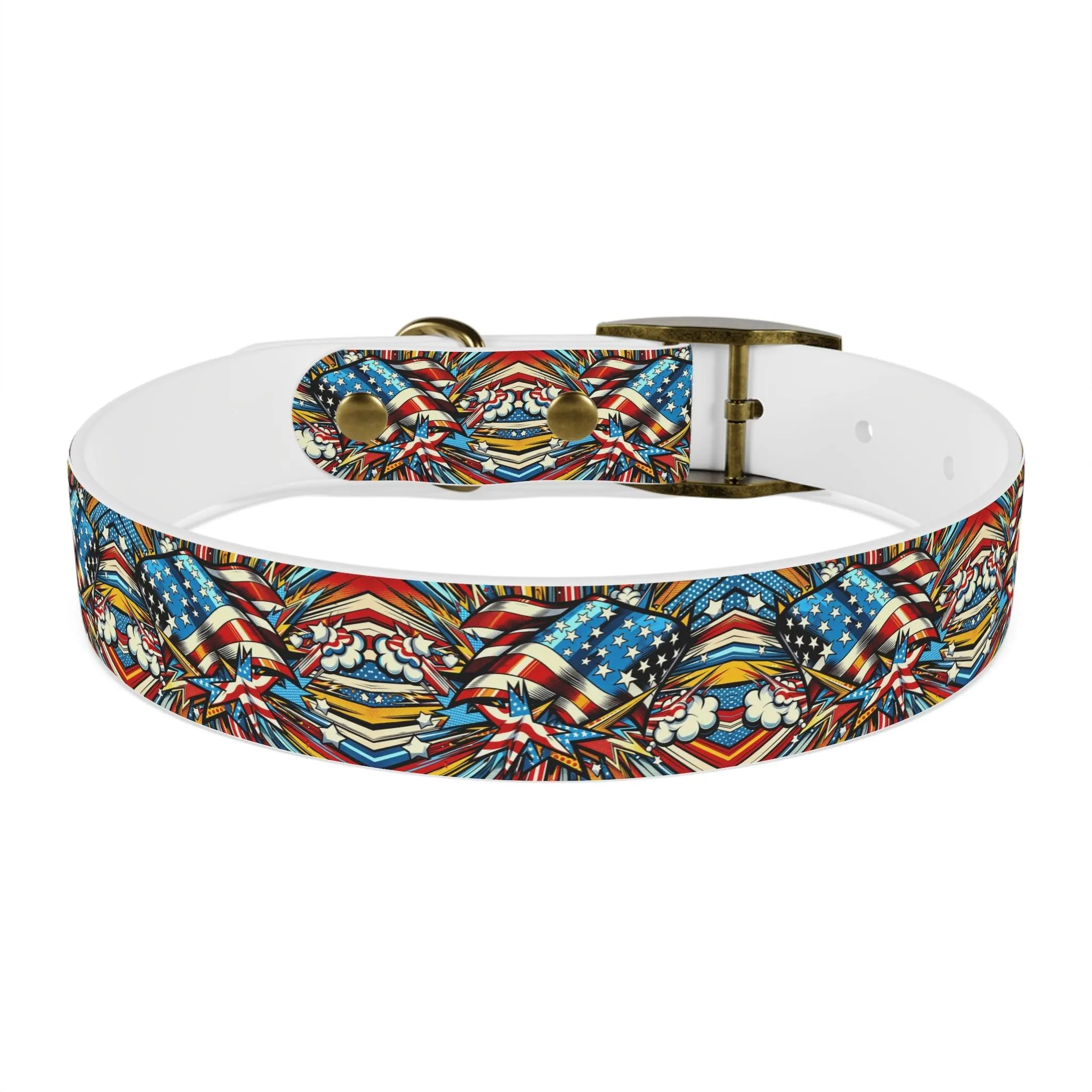 Patriotic Comic-Style Dog Collar 🇺🇸