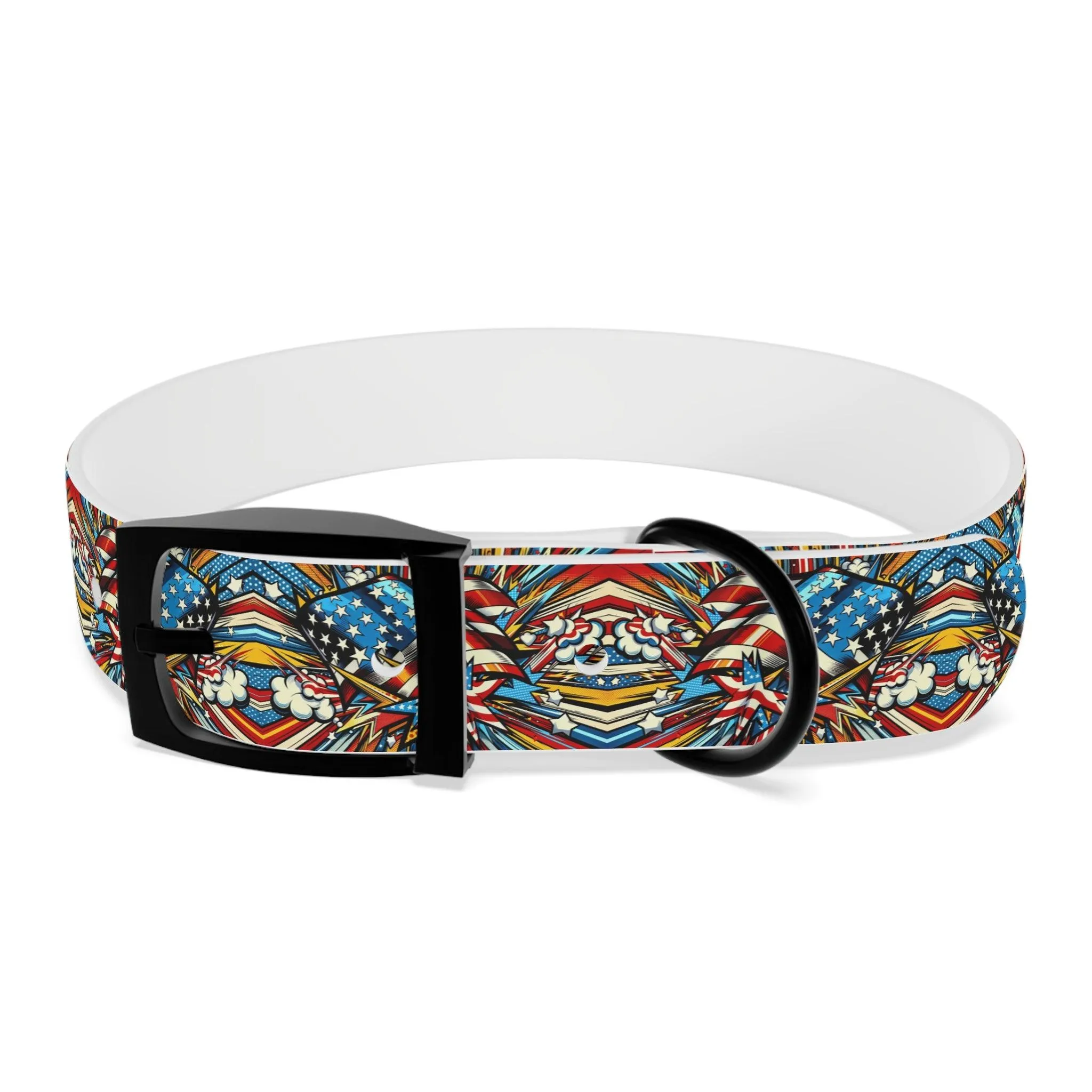 Patriotic Comic-Style Dog Collar 🇺🇸