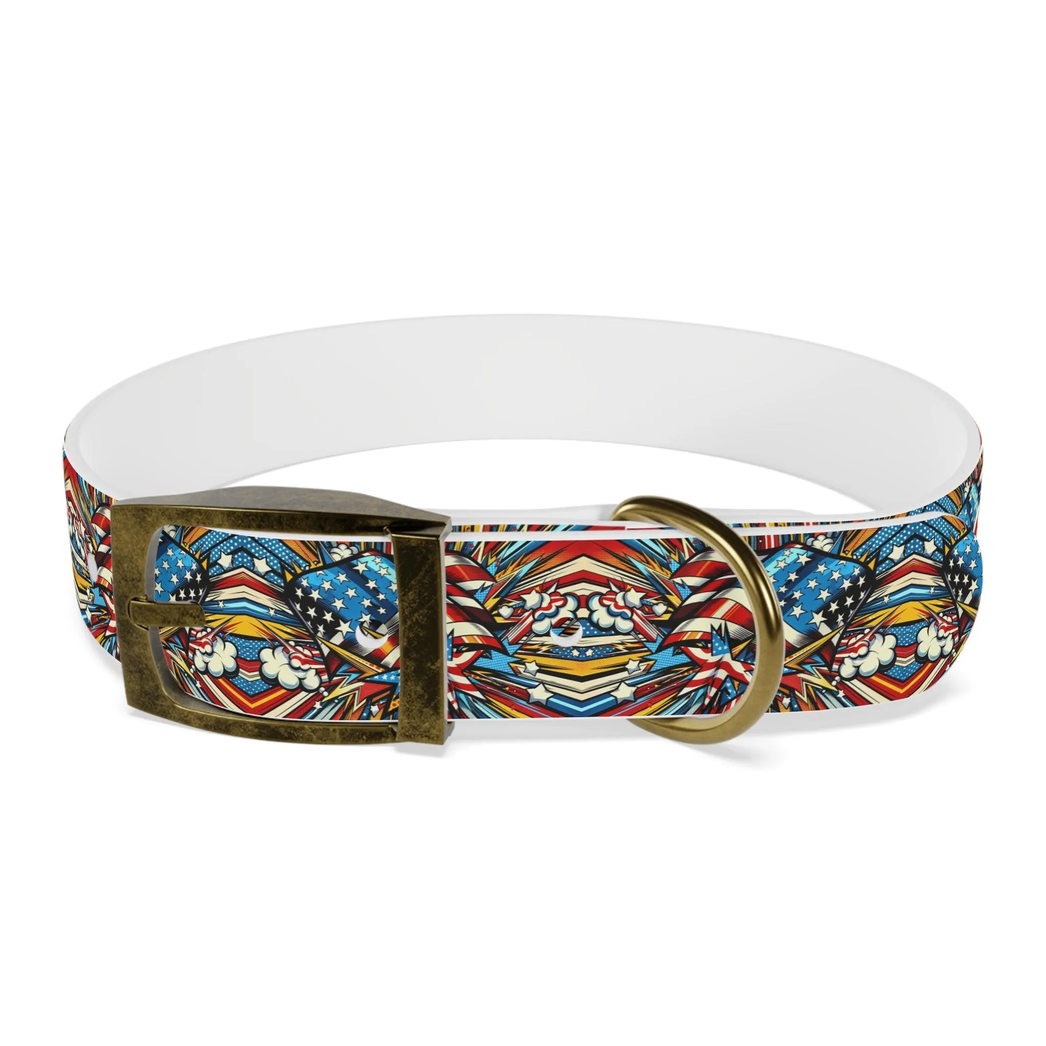 Patriotic Comic-Style Dog Collar 🇺🇸