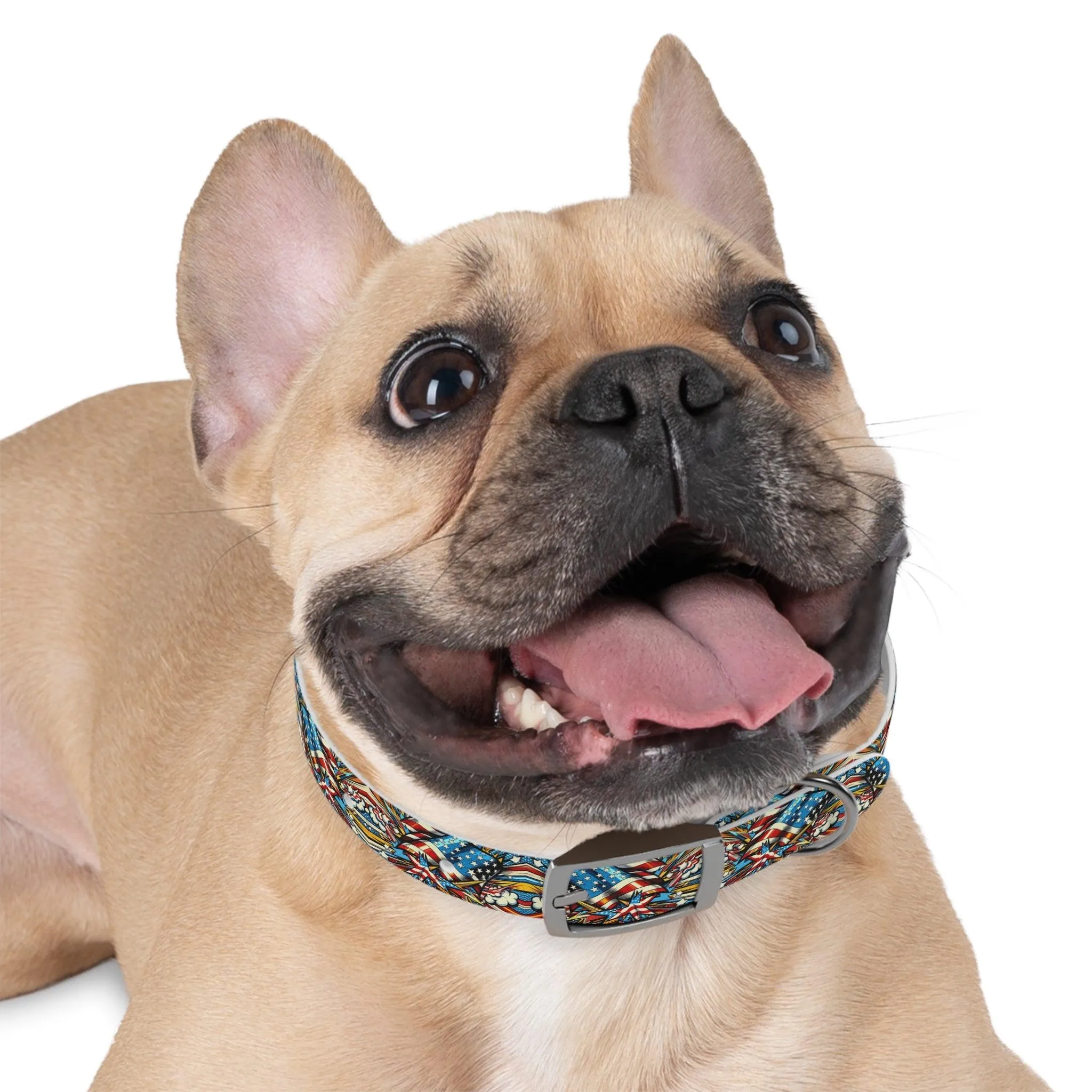 Patriotic Comic-Style Dog Collar 🇺🇸