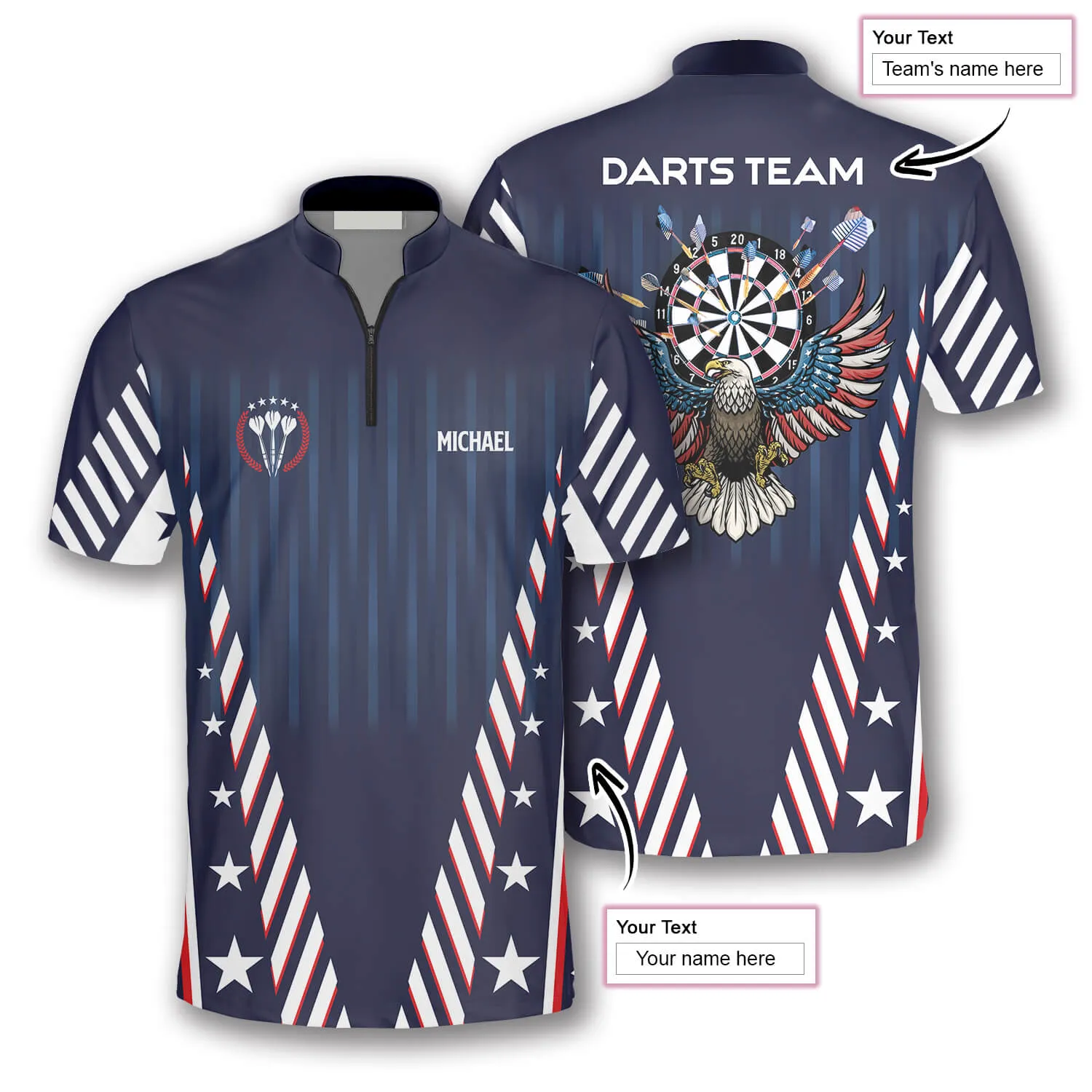 Patriots Athlete Us Flag Custom Darts Jerseys for Men, Flag Shirt, Dart Team Shirt