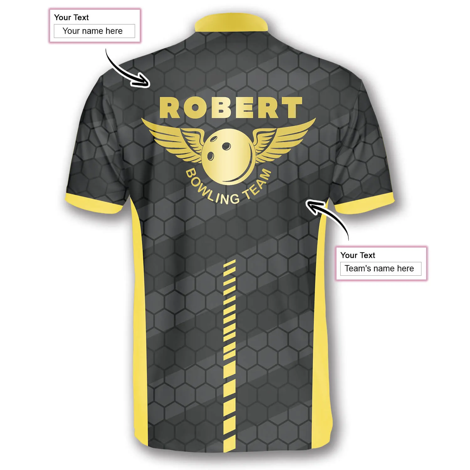 Personalized Name Bowling Heartbeat Honeycomb Pattern Custom Bowling Jerseys for Men