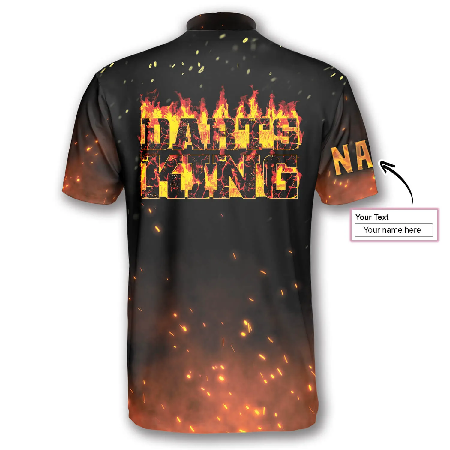 Personalized Name Darts King Fire Flame Custom Darts Jerseys for Men, Idea Gift for Dart Player