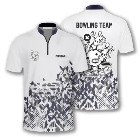 Personalized Name Funny Grey Abstract Custom Bowling Jerseys for Men, Best Shirt for Team Bowling