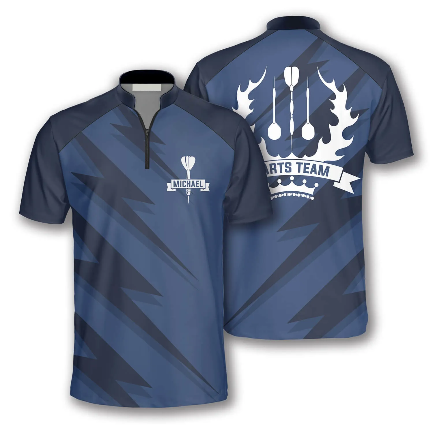 Personalized Name Team Blue Lightning Custom Darts Jerseys For Men, Idea Gift for Dart Team