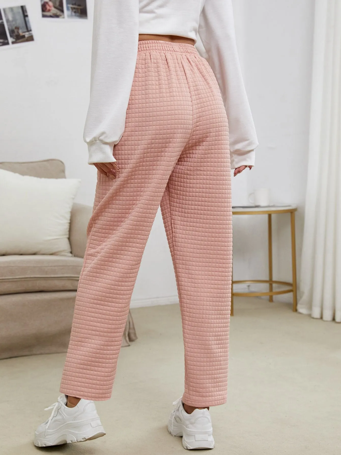 Plain Pocket Natural Long Women Sweatpants