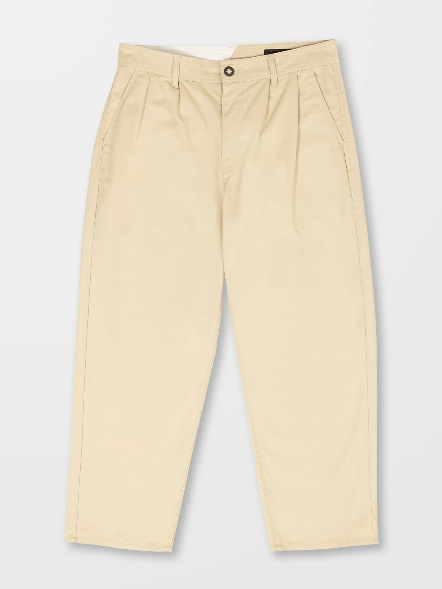 Pleated Chino Trousers - ALMOND