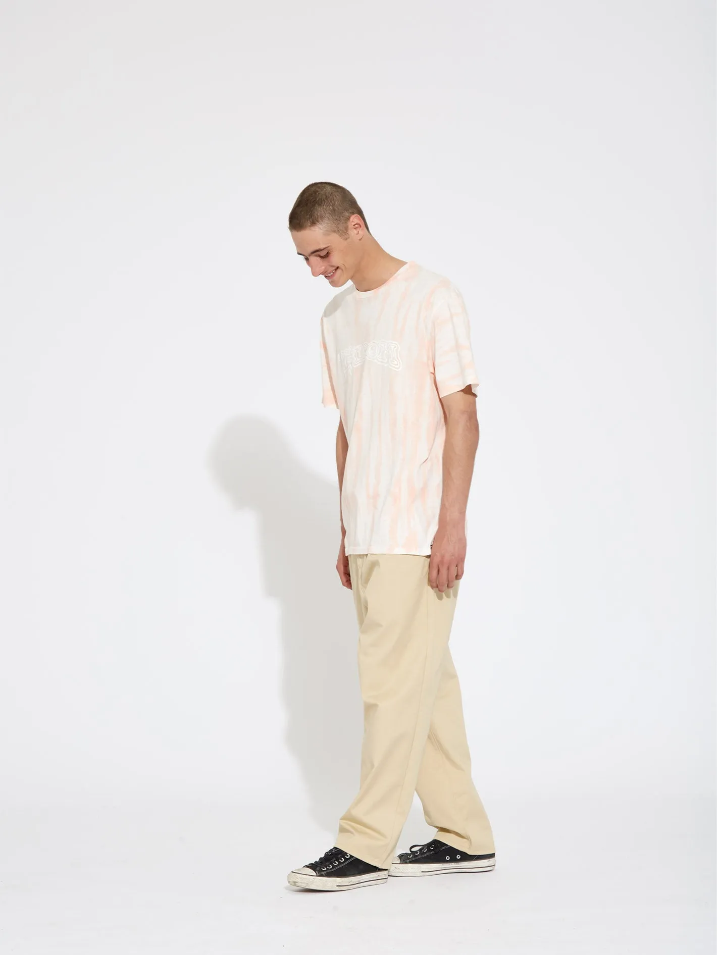 Pleated Chino Trousers - ALMOND