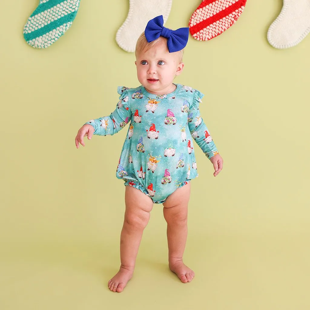 Posh Peanut Ruffle Bubble Romper - Gnomey