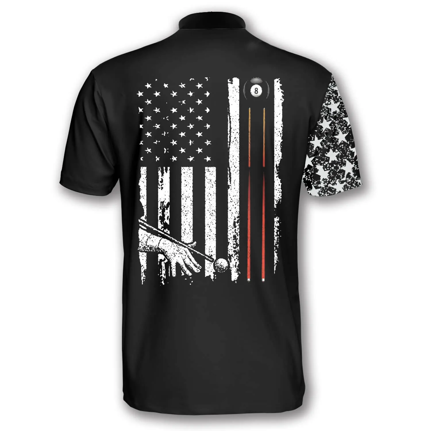 Punisher Skull Flag Custom Billiard Jerseys for Men, Flag USA Billiard Shirt, Skull Shirt