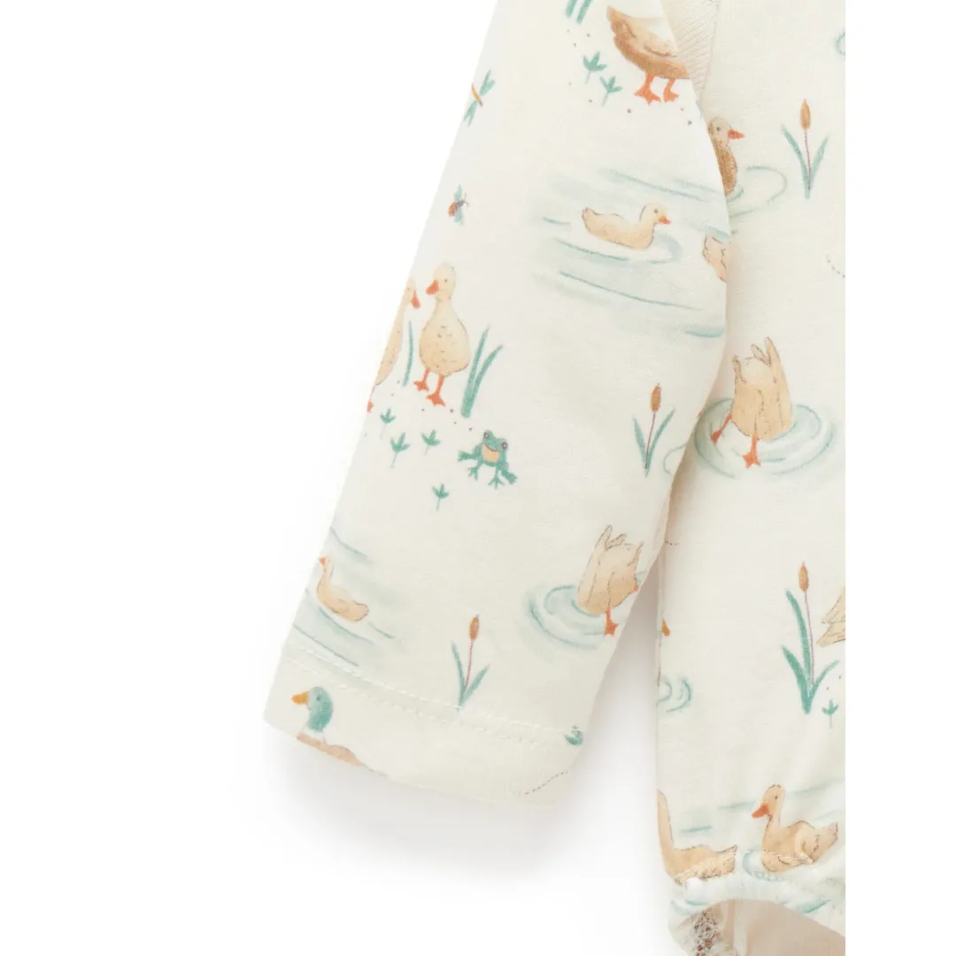 Purebaby Organic Baby Kids Down River Bodysuit - Ducky Print