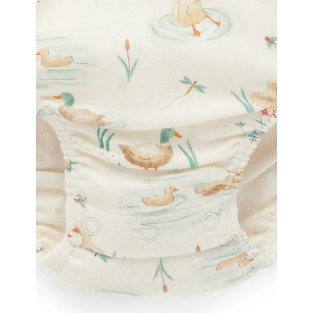 Purebaby Organic Baby Kids Down River Bodysuit - Ducky Print