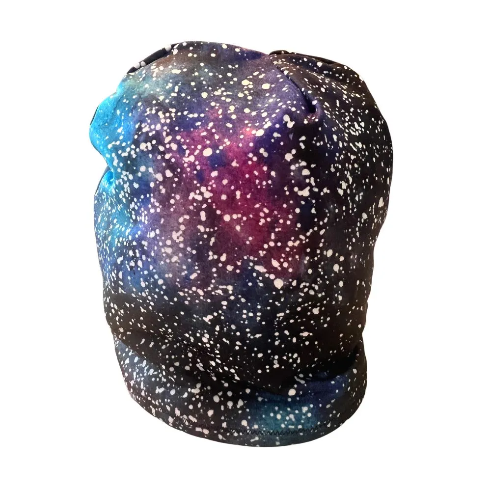 Purple Starry Night Fleece Lined Hat