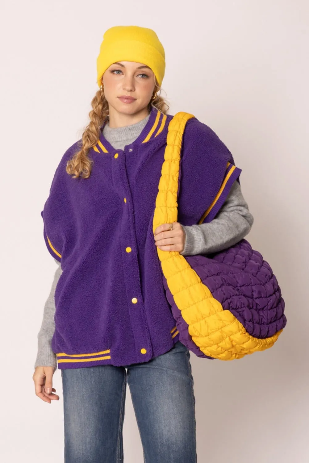 QBS420003 College Colors Large Quilted Puffer Bag