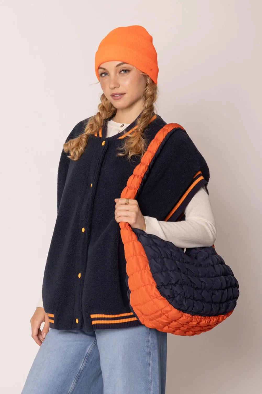 QBS420003 College Colors Large Quilted Puffer Bag