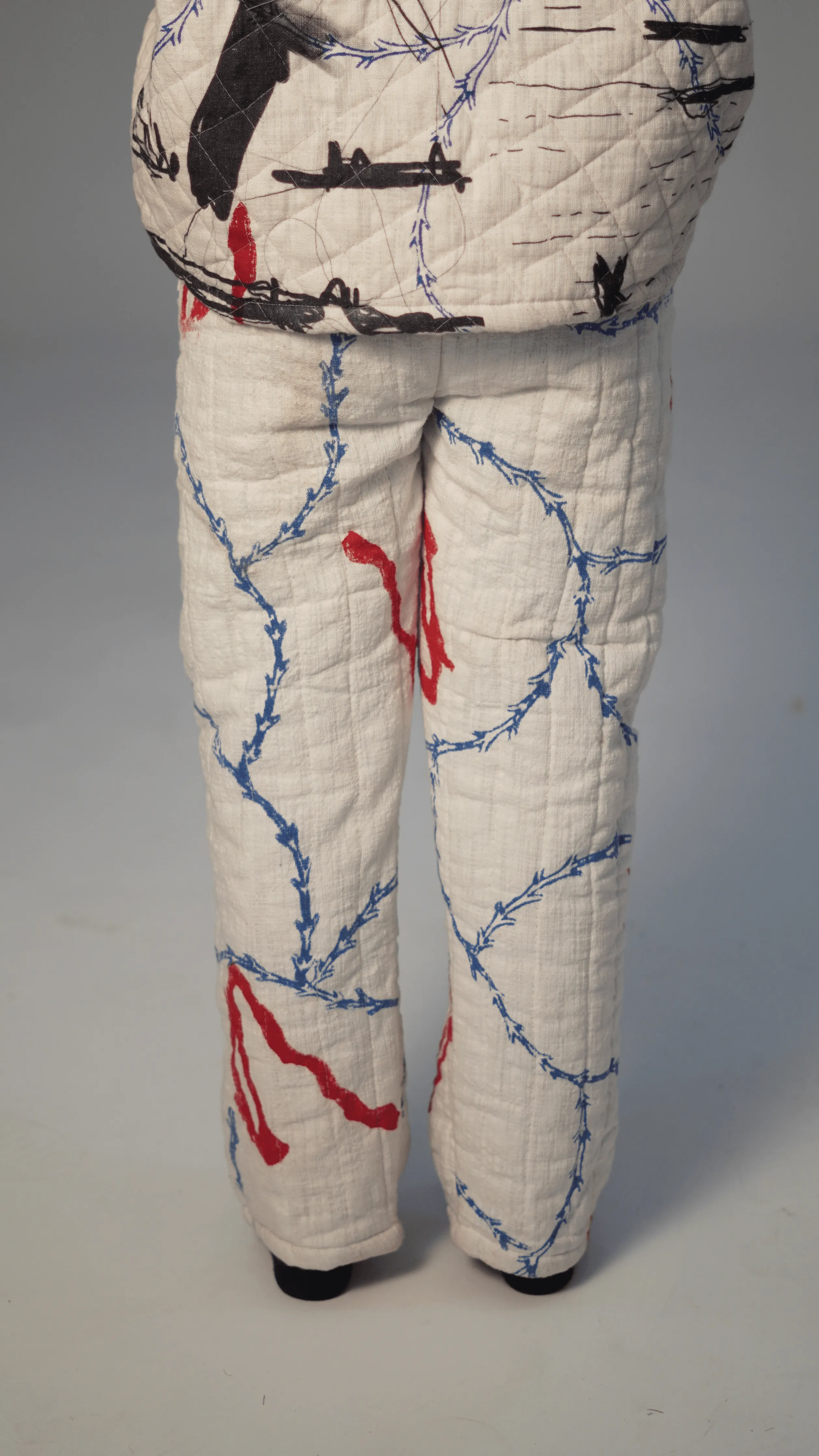 Quilted Block Print Sweatpants