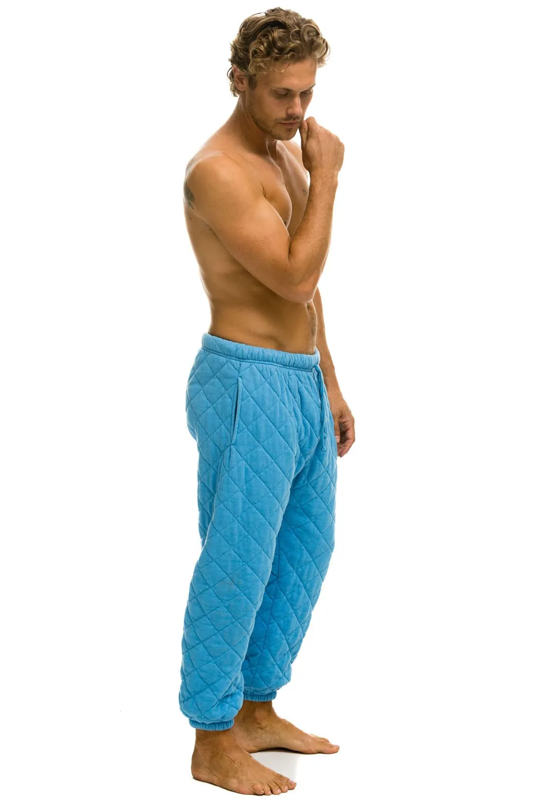 QUILTED SWEATPANTS - OCEAN