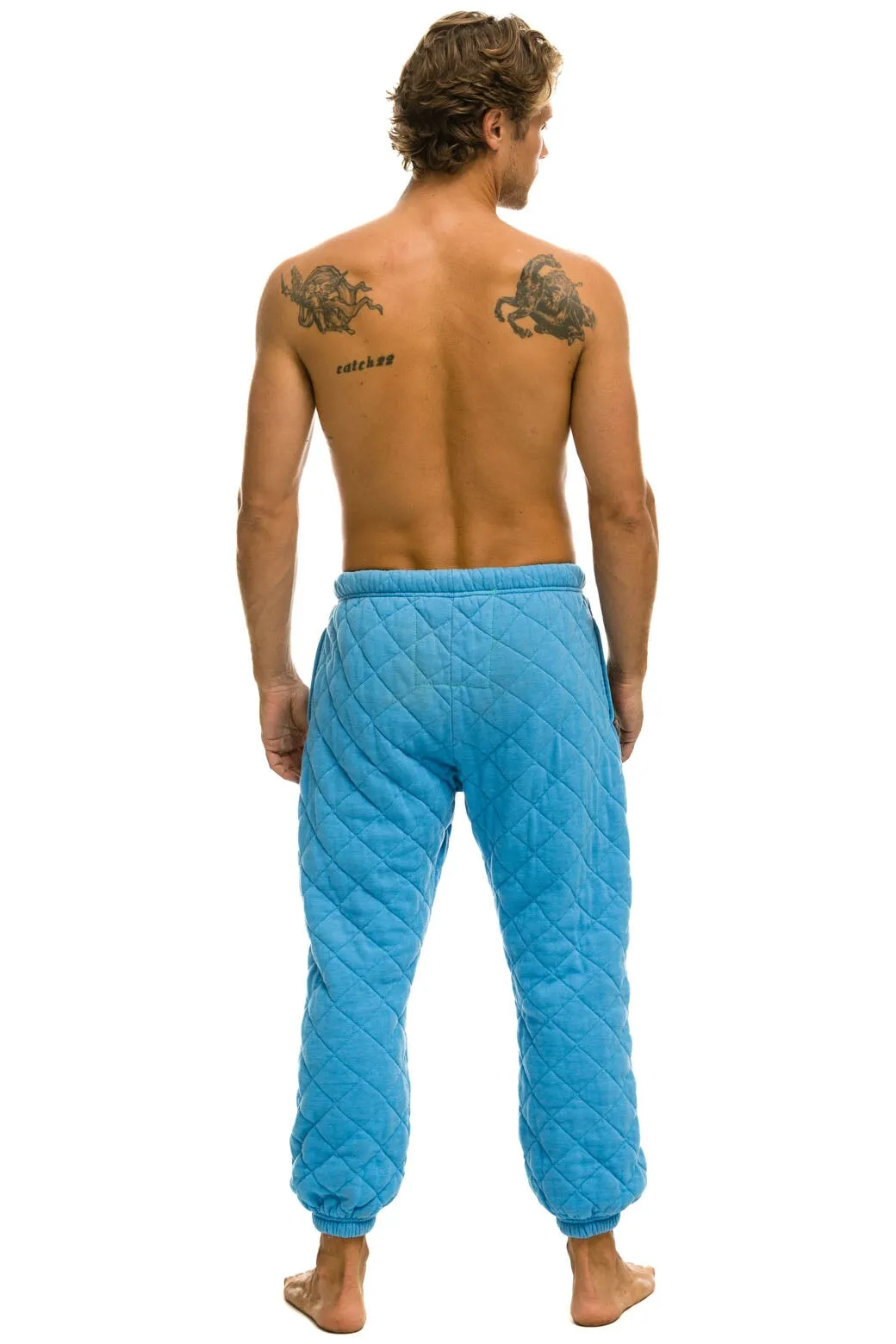 QUILTED SWEATPANTS - OCEAN