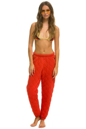 QUILTED SWEATPANTS - RED