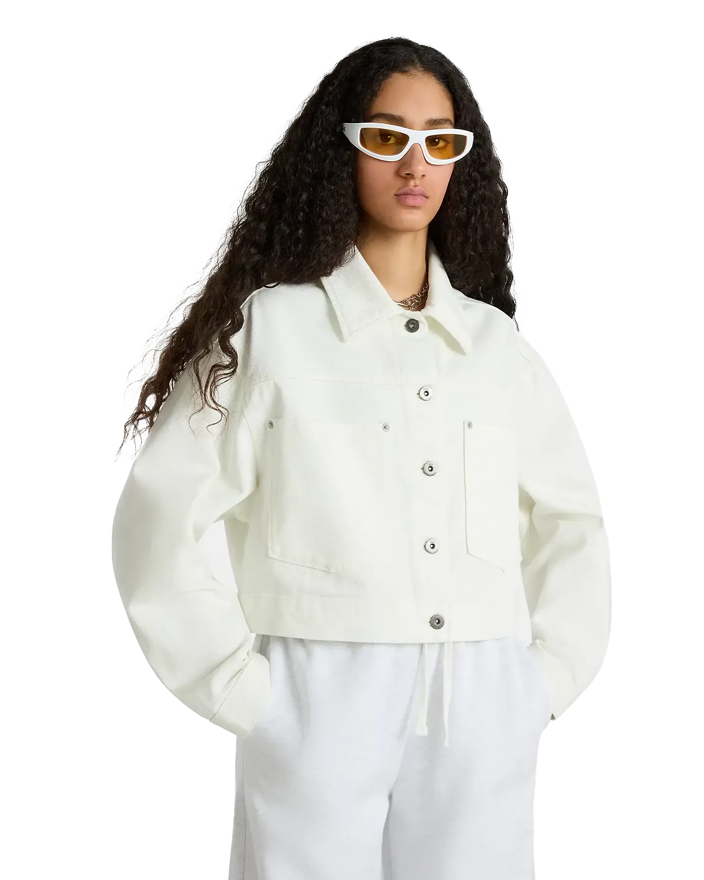 Raynes Crop Trucker Jacket in Marshmallow