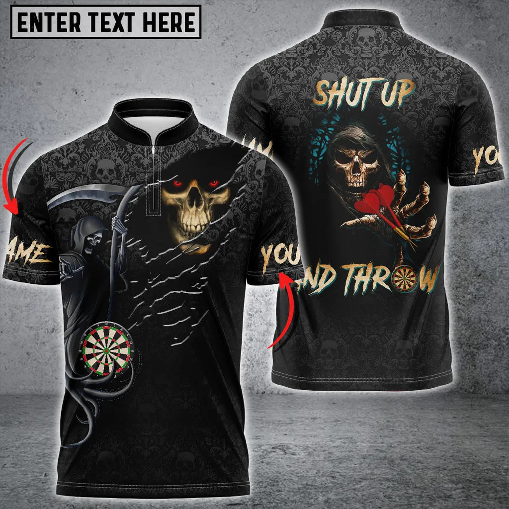 Reaper Darts Personalized Name 3D Shirt, Shut Up and Throw 3D Dart Jersey Shirt