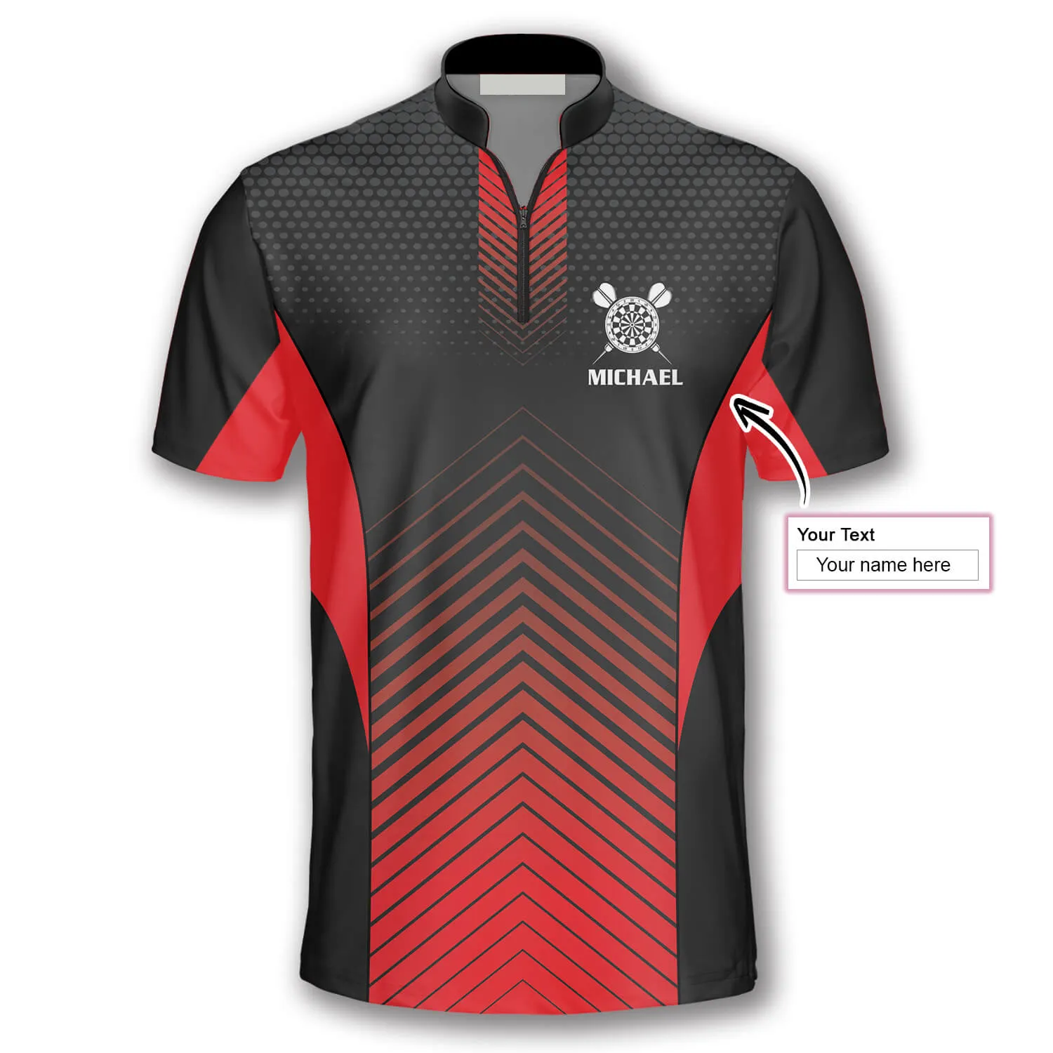 Red Black Darts Weekend Forecast Custom Darts Jerseys For Men, Idea Gift for Dart Team