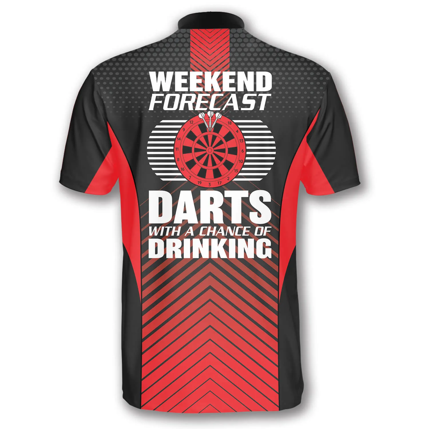 Red Black Darts Weekend Forecast Custom Darts Jerseys For Men, Idea Gift for Dart Team