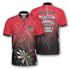 Red Storm Custom Darts Jerseys for Men, Dartboard Pattern 3D Shirt