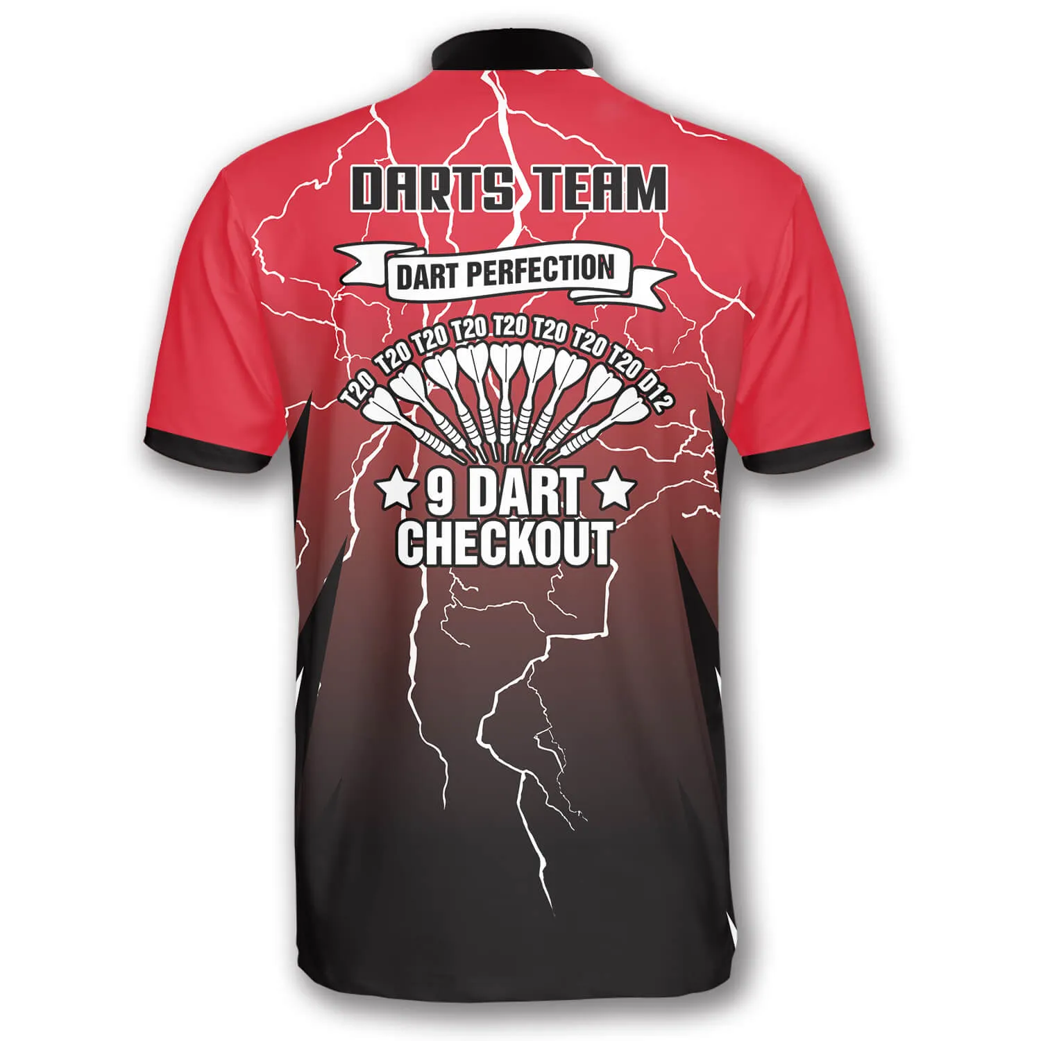 Red Storm Custom Darts Jerseys for Men, Dartboard Pattern 3D Shirt